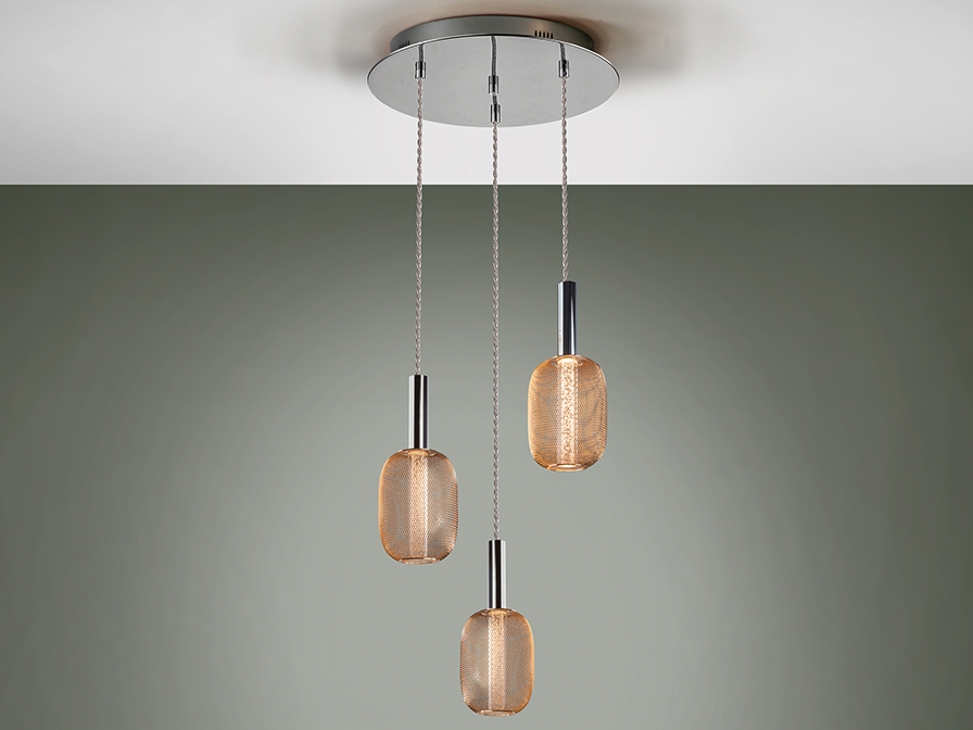 099154 Подвесной светильник 3L хром/золото Schuller Micron  - Вид №3