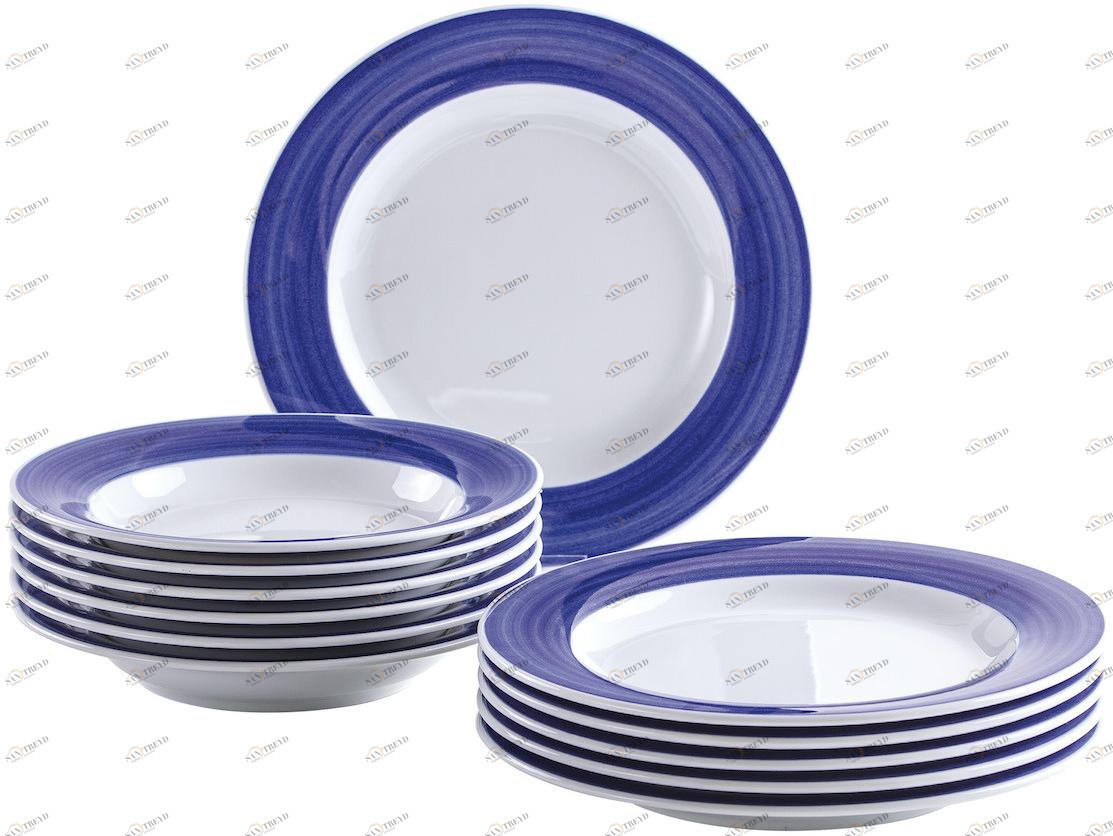 630190O75004C Мы делаем набор синей панели для 6 людей 12 частей Кеты ш. (Ошибки красоты с малыми) Kahla-porzellan 