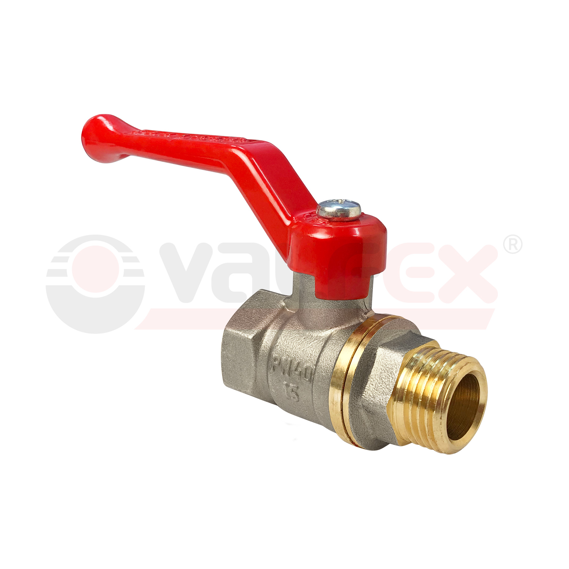 VF.215.NR1.012 Valfex Кран шаровой (с никелевым покрытием), ручка-рычаг (внутр.-наруж.)  1/2" 