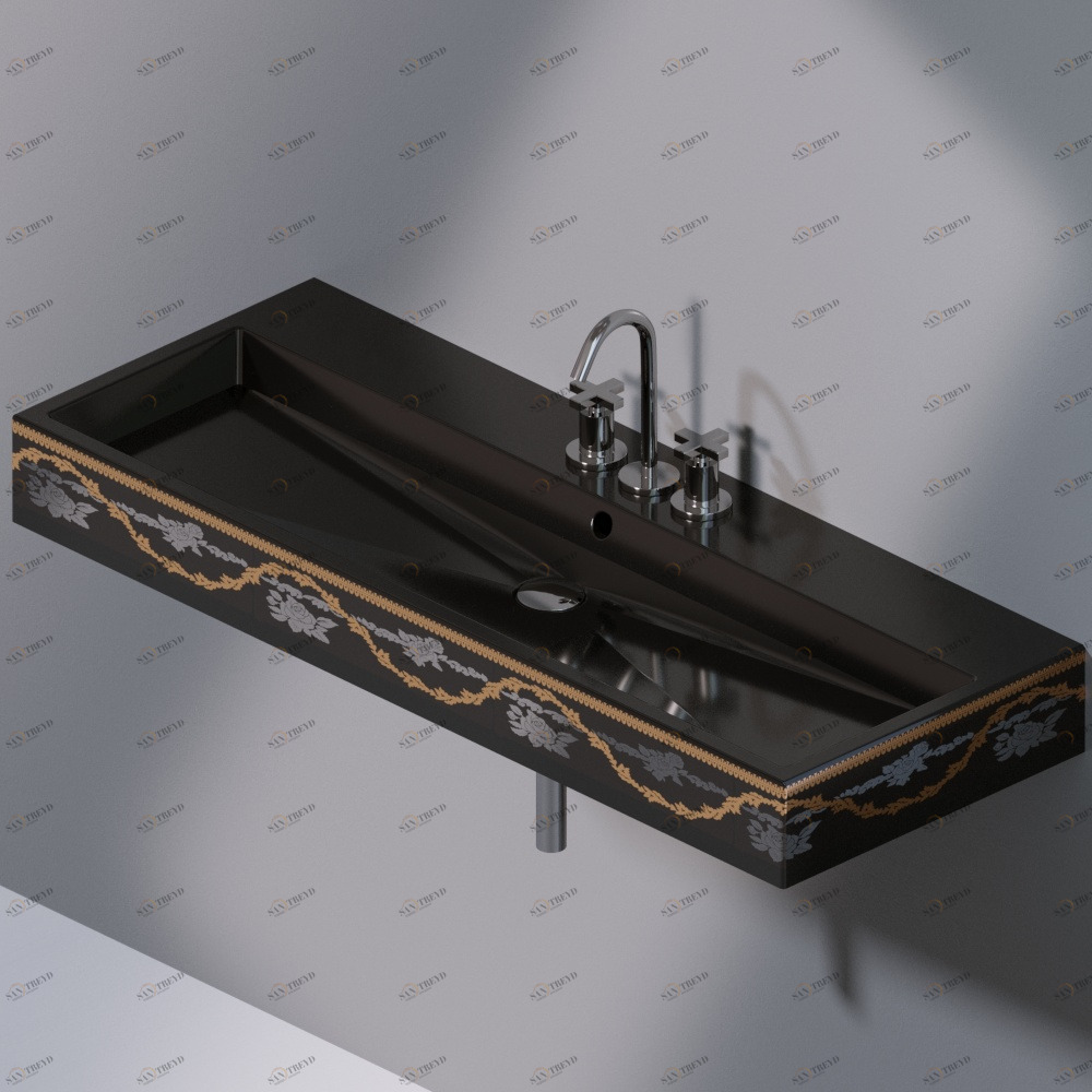 L279T1R3V4.470G Подвесная раковина настенная прямоугольная A. e T. Italia Tank черная AeT ITALIA