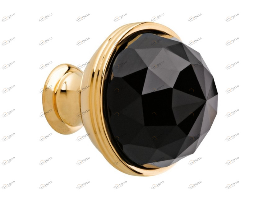 0Z5738.BN0.50 Ручка корпуса диаметром 34 мм с черным кристаллом Swarovski Яркий хром Mestre 