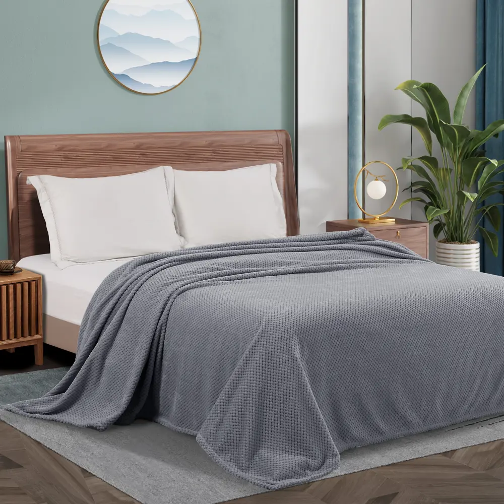 Плед Tula 220x240 см велсофт цвет серый СТОЛИЦА ТЕКСТИЛЯ STLM-2143314 - Вид №3