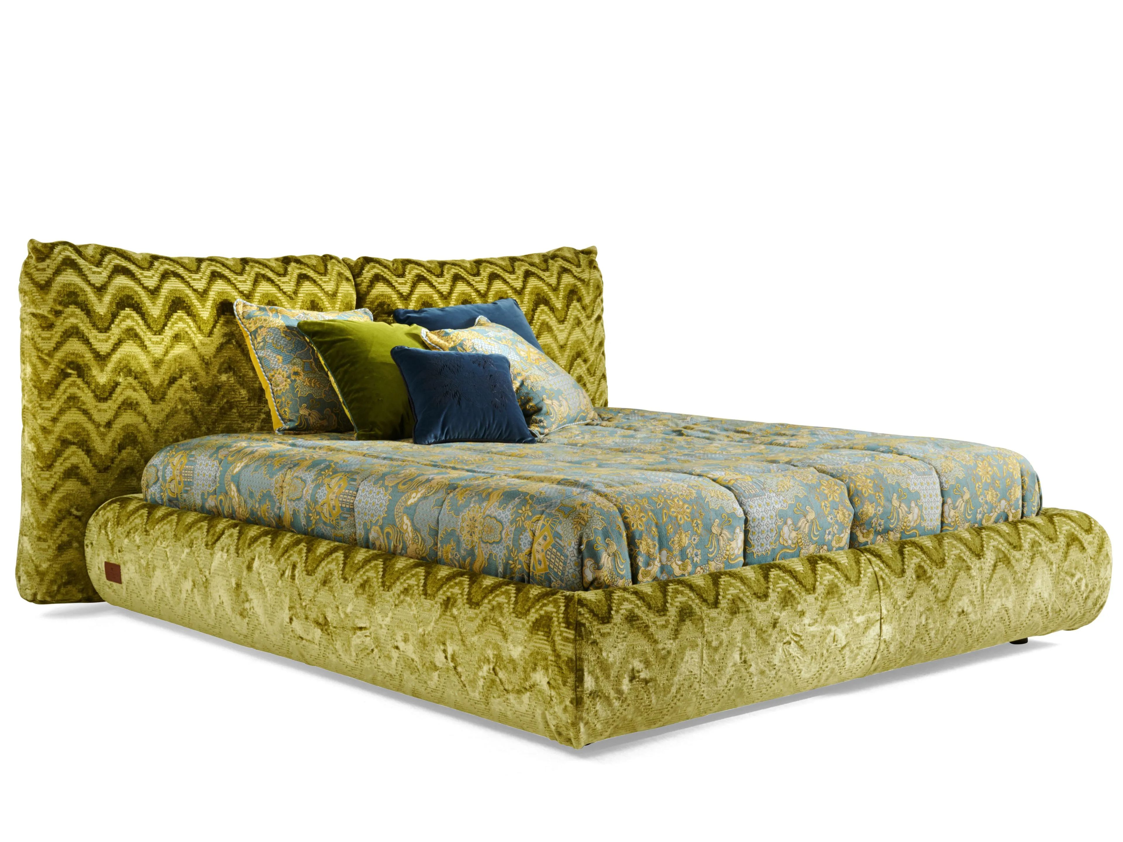 Двуспальная кровать из ткани с мягким изголовьем ETRO Home Interiors Cushy ARCH-00085652 - Вид №1