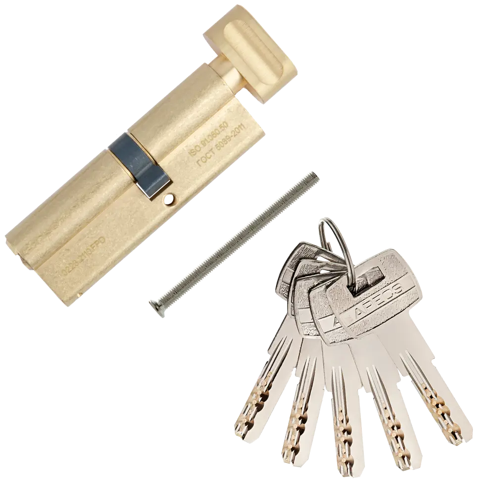 Цилиндр дверной APECS Pro с механизмом ключ-вертушка 50×40 мм золото 85559796 PRO LM STLM-0063857 - Вид №1