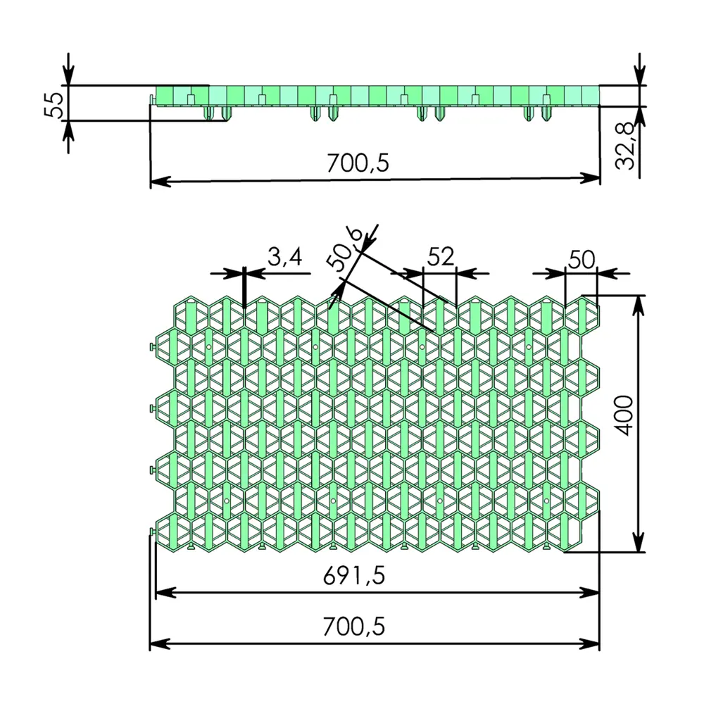 Газонная решетка GEOLIA для укрепления грунта 70x40 см (4 шт) 87112384 STLM-0073383 - Вид №2