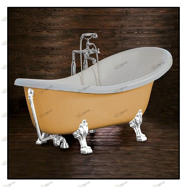 Ванна Akcjum Rectime 170 WR-02-01-KB-B овальная бежевая с белыми ножками WR0201KBB