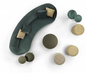 Marelli Изогнутый диван из ткани Moon