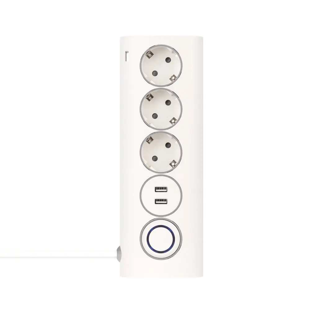 Сетевой фильтр Rombica Neo WC3U 3 розетки с заземлением 3x1.5 мм 2 USB 1.5 м 3500 Вт цвет белый STLM-2086616