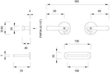 Ceadesign Смеситель для ванны двухрычажный с каскадной подачей Lutezia Ltz 33 - Вид №1