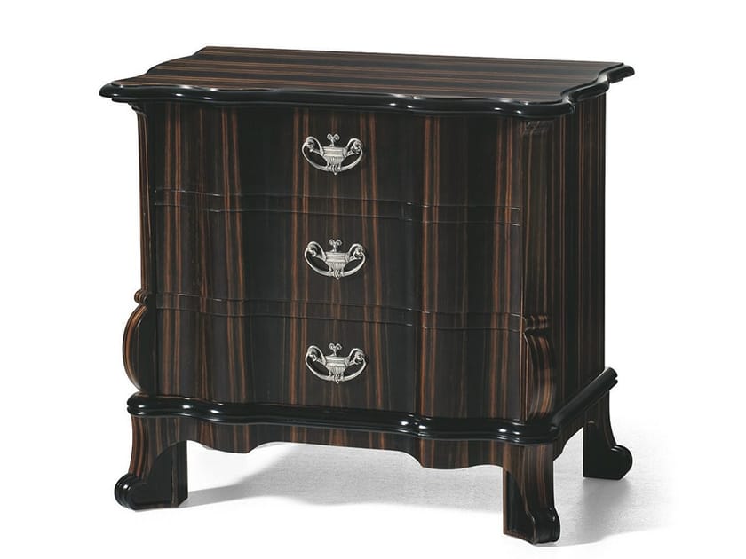 Прямоугольная тумбочка из черного дерева с ящиками OAK Галерея ARCH-00060699