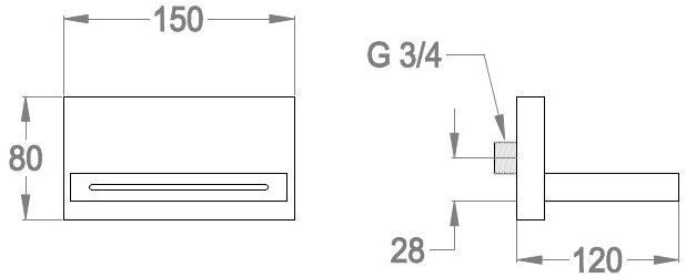 Fir Italia Настенный хромированный излив New playone 90 8549203 - Вид №2