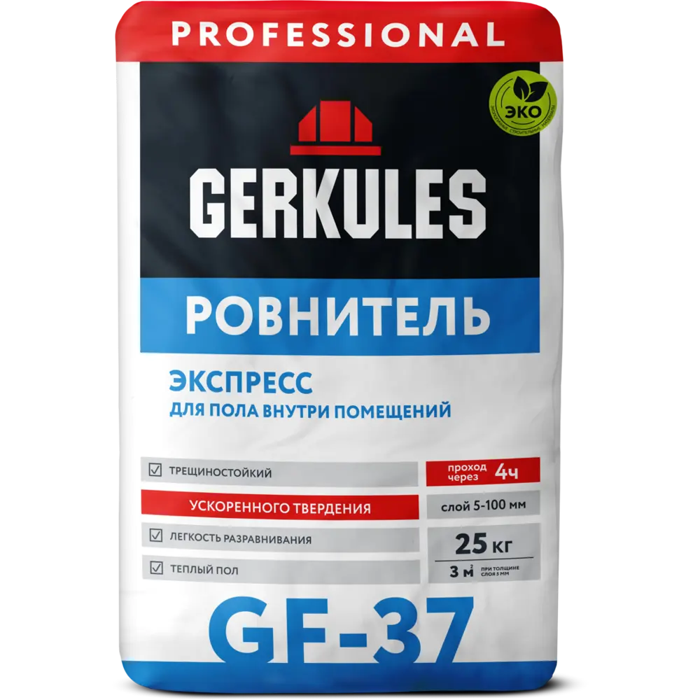 Экспресс-ровнитель для пола Gerkules GF-37 25 кг STLM-2110194