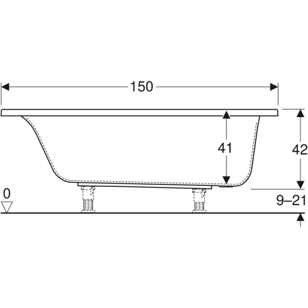 554.305.01.1 Прямоугольная ванна Geberit Renova Plan Geberit  - Вид №24