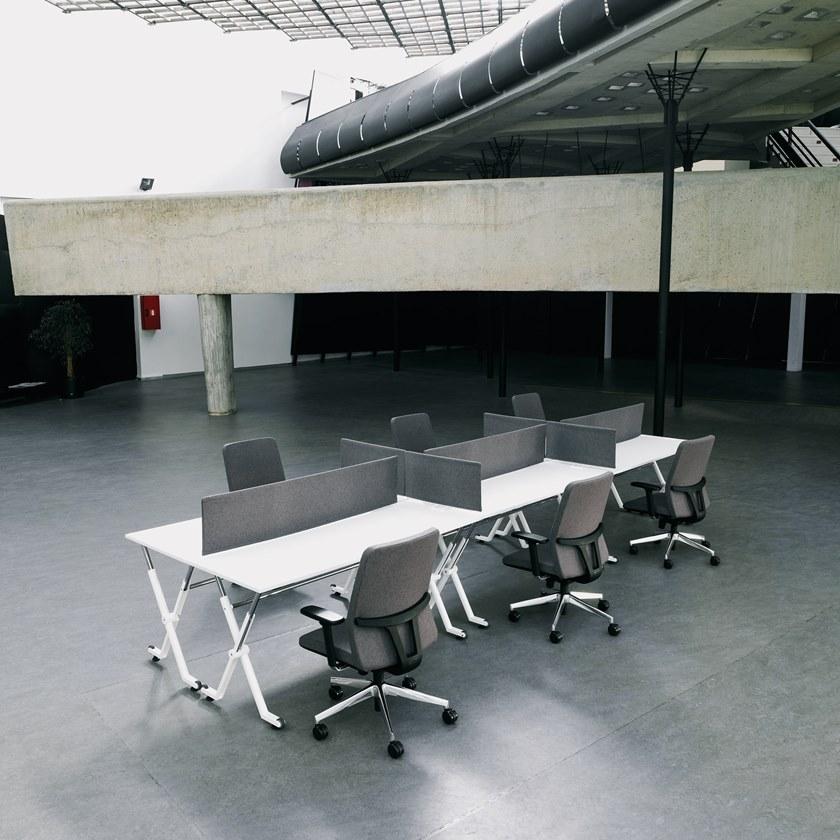 ENEA Стол из меламина прямоугольной формы на колесиках Folio sun-id-1434189 - Вид №11