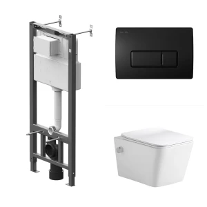 Комплект инсталляции AM.PM Tech с унитазом открытым Glory клавиша AM.PM Tech M черная
