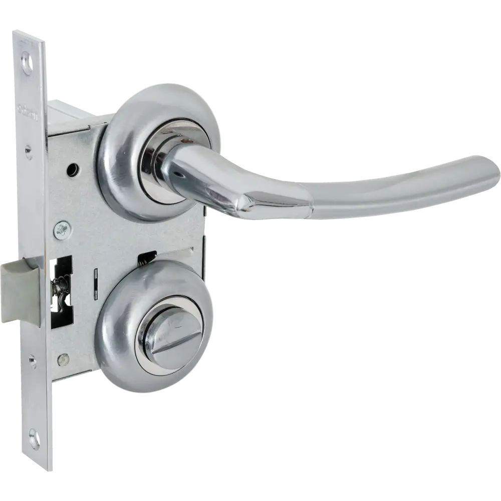 Дверные ручки Edson PS 15-Z01, с запиранием, комплект, цвет матовый хром STLM-2112259