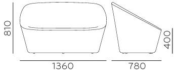 Pedrali 2-х местный диван контрактный Log 368 - Вид №7