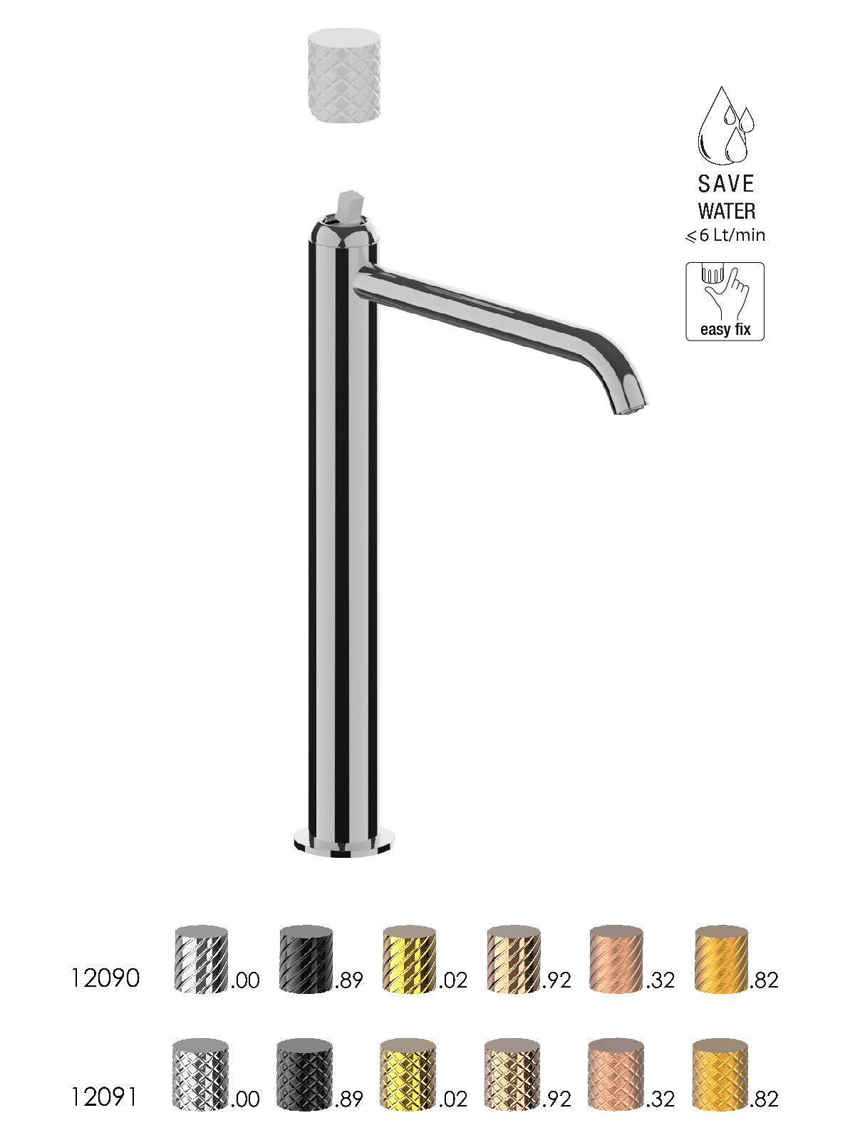 Смеситель для раковины с высоким верхом без слива Rubinetterie Frattini Pepe XLS ARCH-00056144 - Вид №7