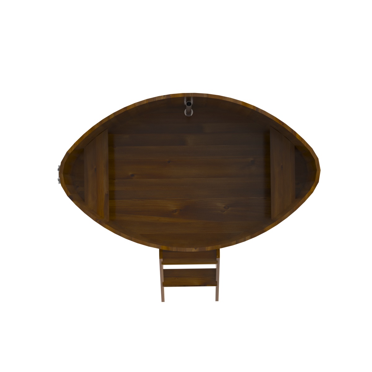 2295 Купель овальная из лиственницы Рустик 1,15х1,83х1,0 морёная Alyarus  - Вид №5