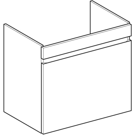 501.904.JK.1 Шкафчик для раковины Geberit Renova Plan, с одним выдвижным ящиком и одним внутренним выдвижным ящиком Geberit  - Вид №1