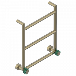 U5B-TWR3H2 Полотенцесушитель Современный круглый, 3 перекладины, 533 мм x 617 мм, водяной, с 2 декоративными крестовыми рукоятками Thg-paris Island Бронза