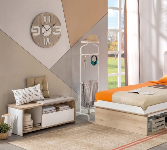 Банкетка с ящиком и полкой для оубви белая Dynamic CILEK DYNAMIC 00-3832103 Белый;бежевый Santreyd  - Вид №4