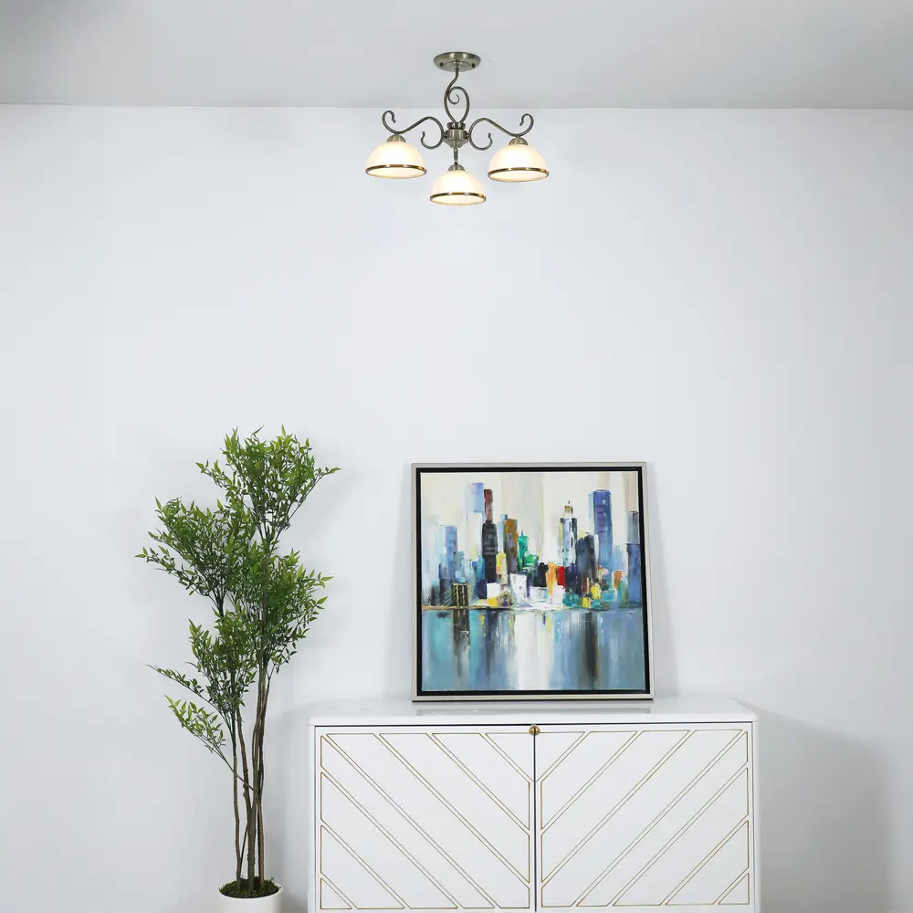 Люстра на штанге Palatino 3 лампы 12 м² цвет бронза SCHAFFNER STLM-2039582 - Вид №10