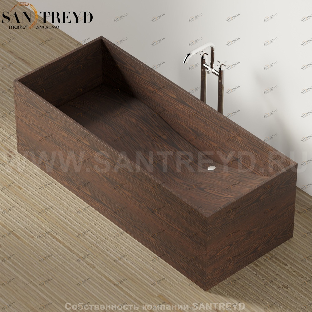 Ванна свободностоящая WOODLINE коричневый дуб Agape AVAS0900RU