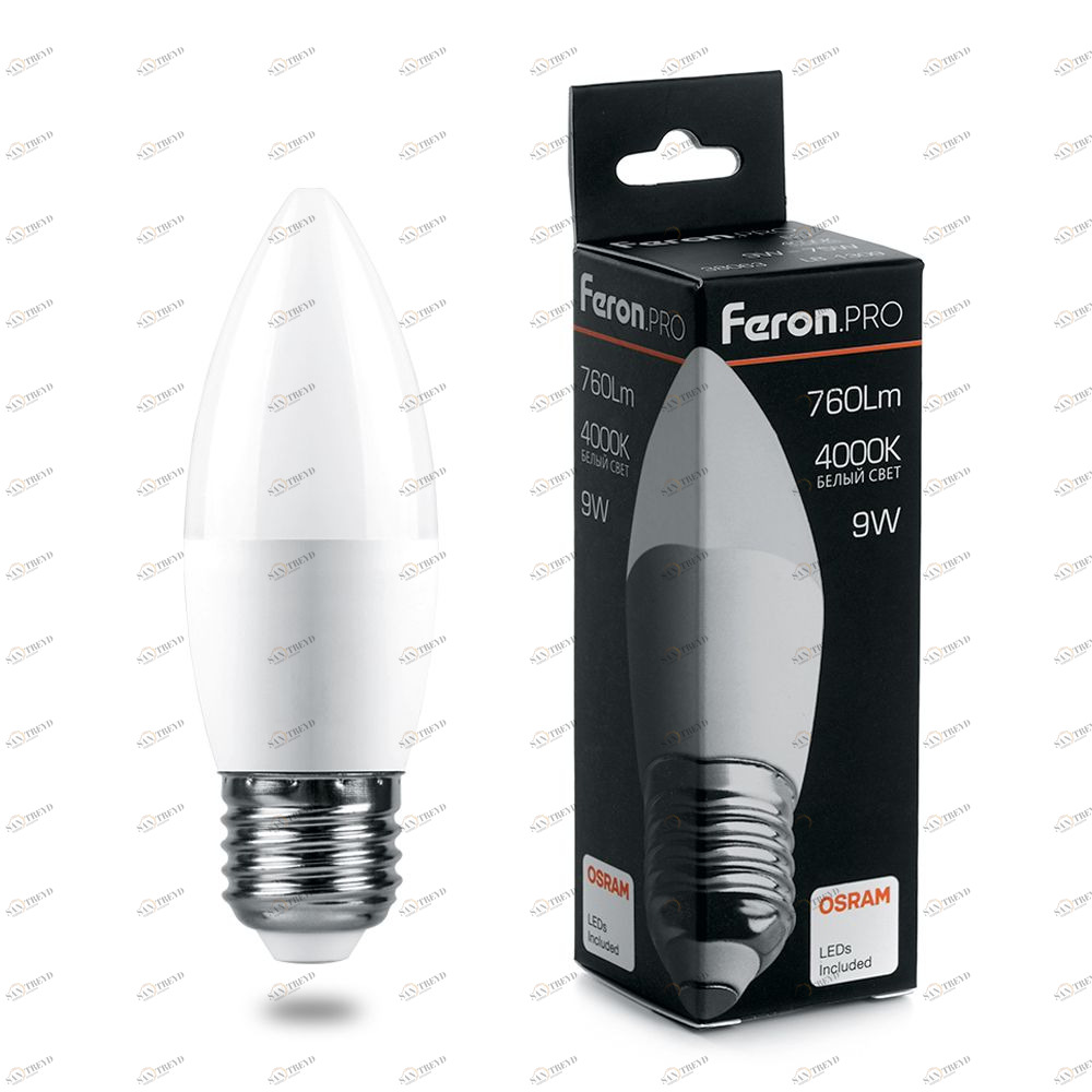 Лампа светодиодная Feron.PRO "Свеча" E27 6W 4000K OSRAM LED LB-1306 38051 FERON  00-3956727 Матовый 
