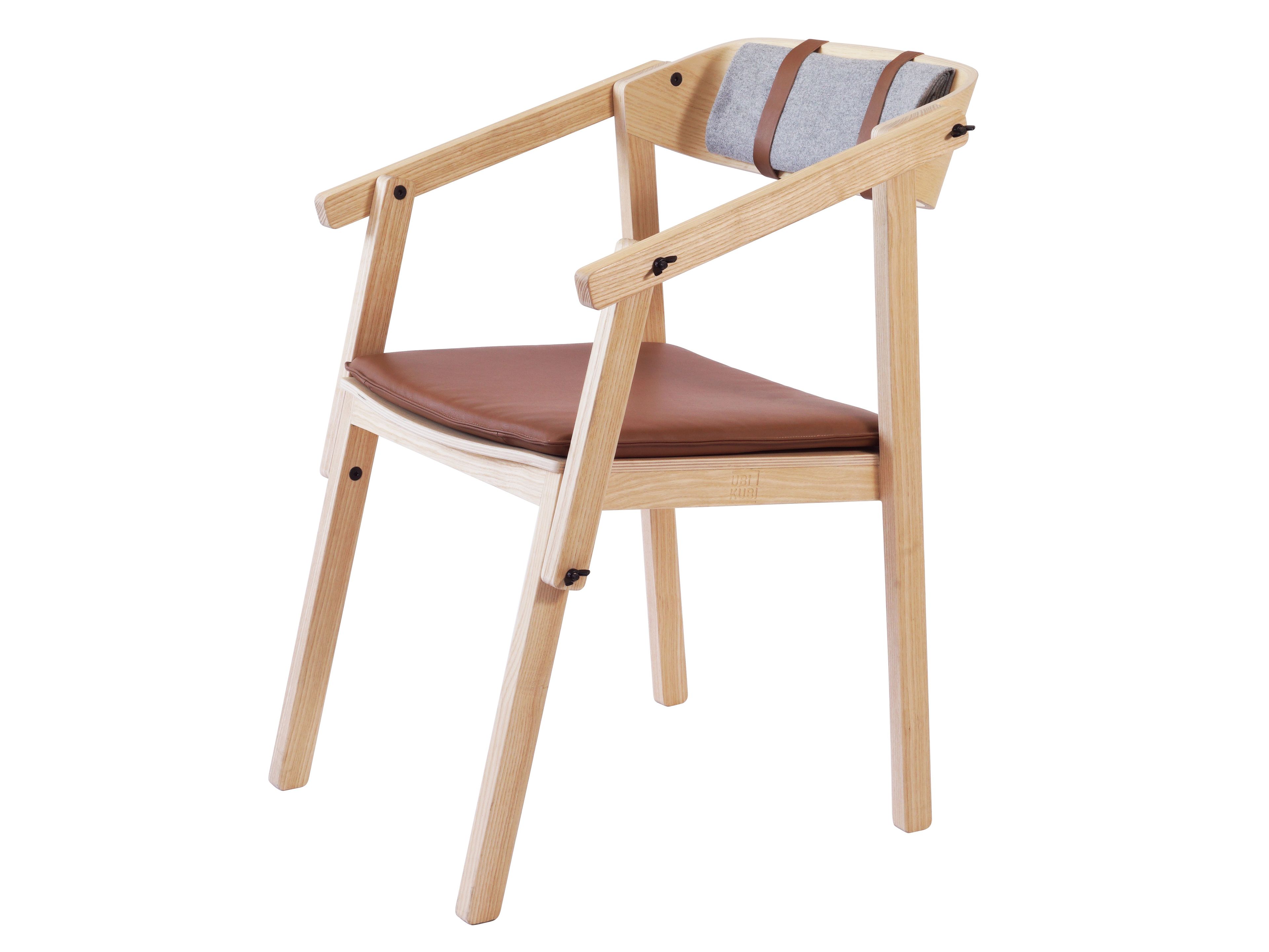 Штабелируемый кожаный стул со встроенной подушкой Askia ателье ARCH-00144678 - Вид №1