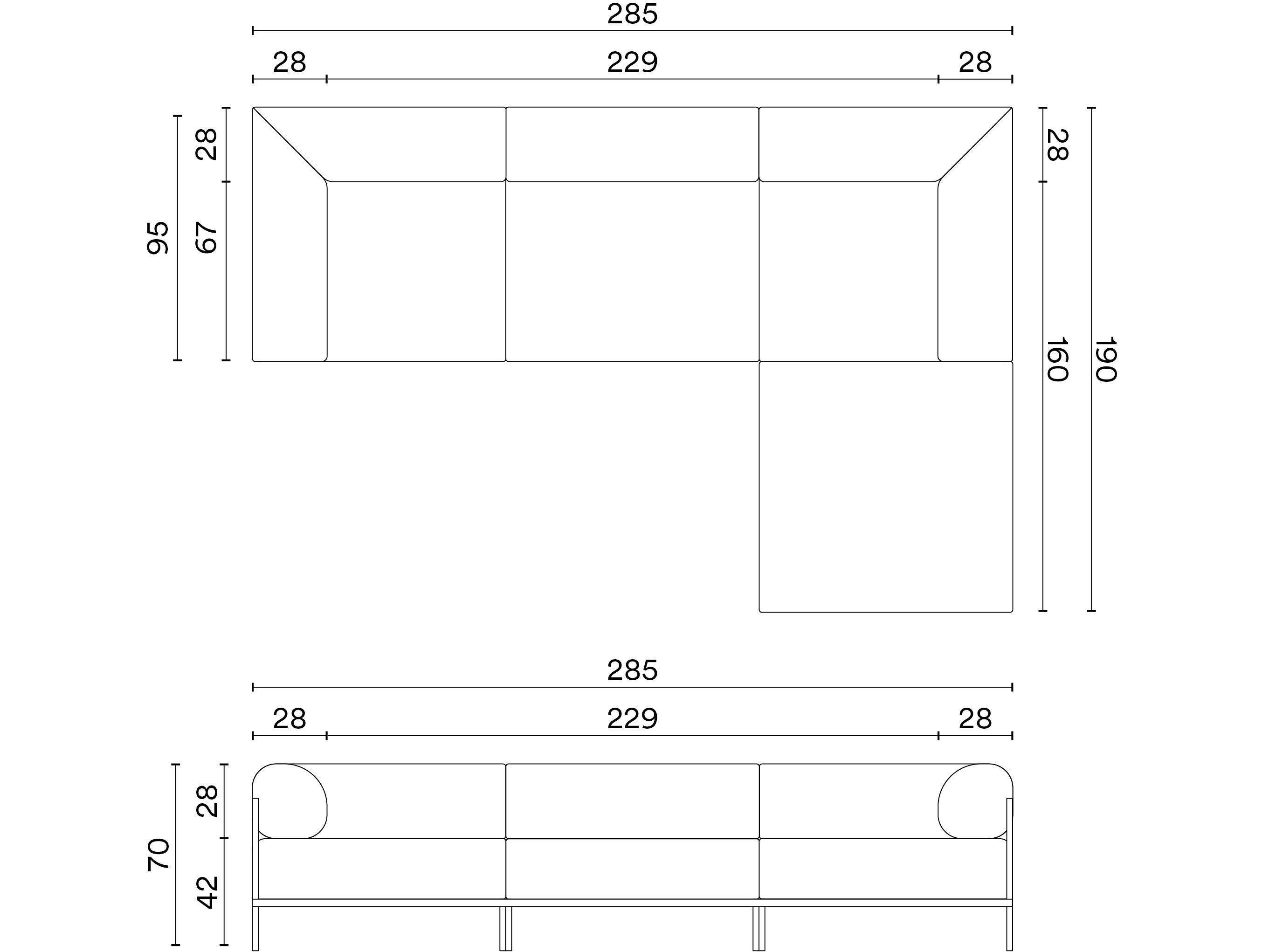 Угловой диван с шезлонгом 3 места Noah Living ARCH-00072575 - Вид №16