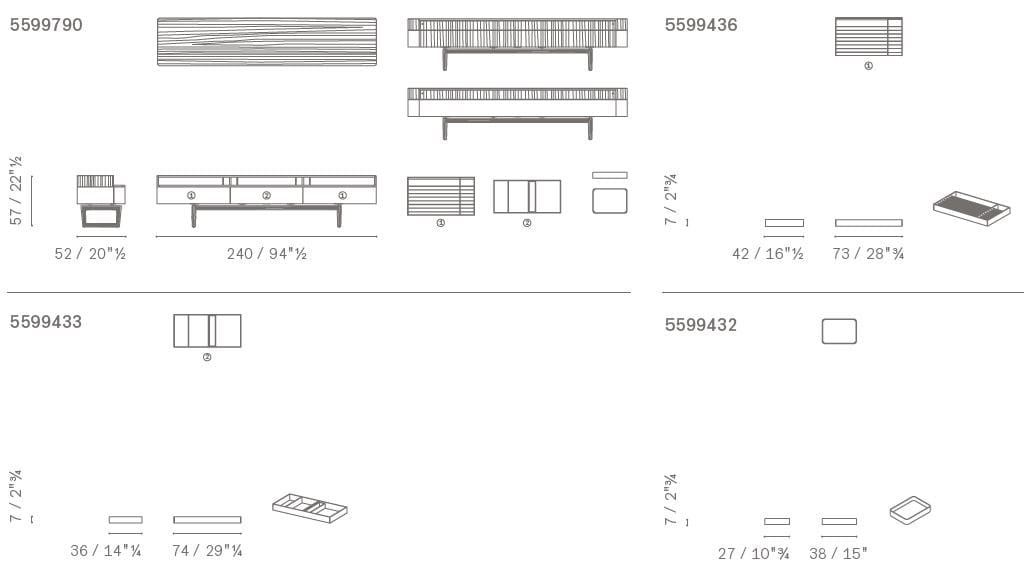 Кожаный шкаф для телевизора с ящиками Poltrona Frau коллекция-мебель и аксессуары ARCH-00077839 - Вид №4