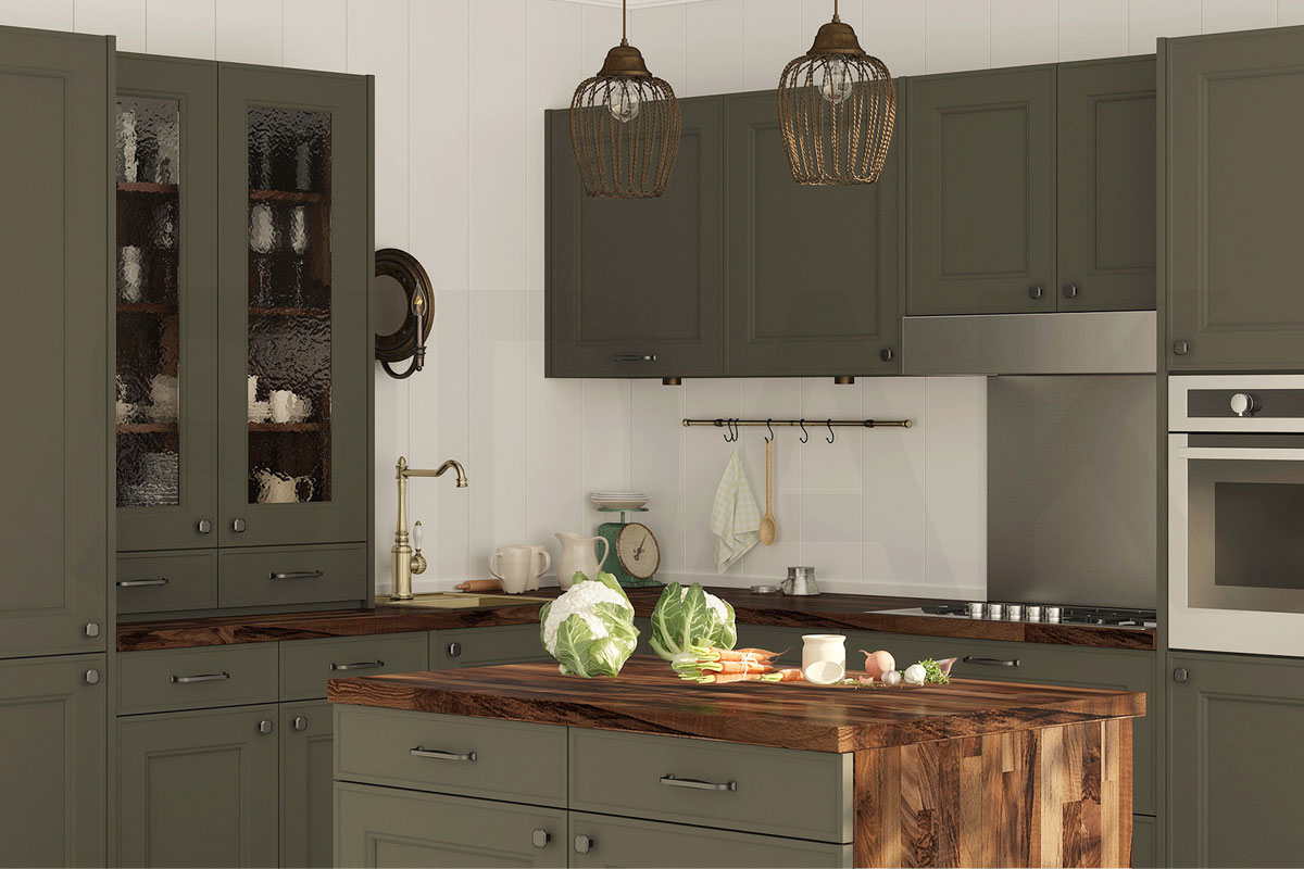 Фасады для кухни Модерн Фрезеровка «Николь» Аконит №507 SIDAK SIST2941-6444 - Вид №1