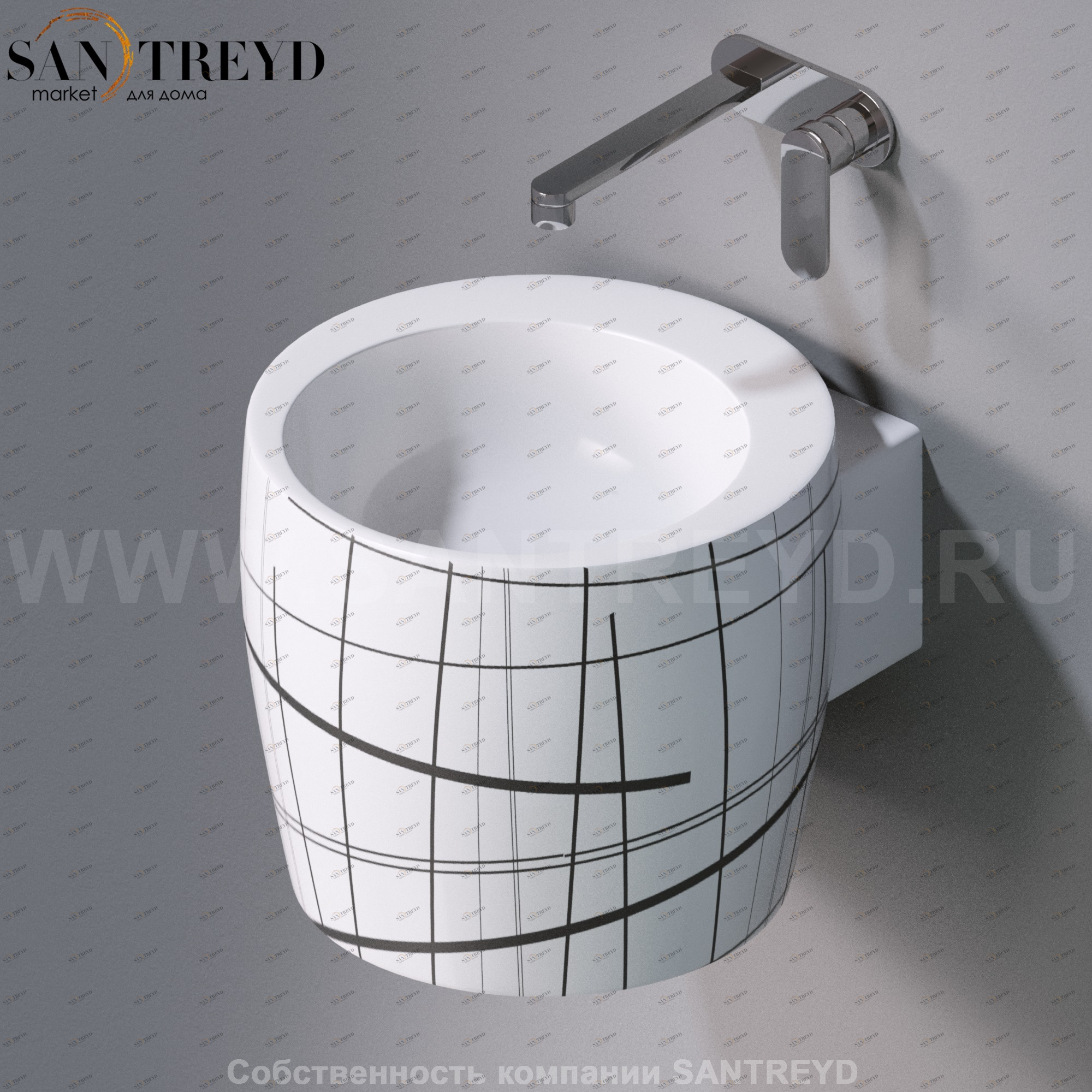 L102T0R0V1.415 Подвесная раковина настенная круглая A. e T. Italia SPOT белая AeT ITALIA TOTEM