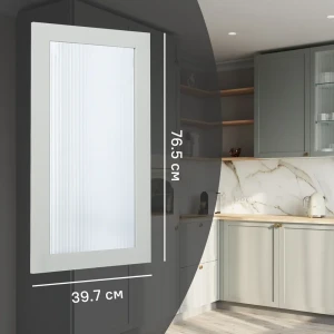 Фасад-витрина KONSENSA Кинель из массива ясеня серо-зеленый 39.7x76.5 см 89398726