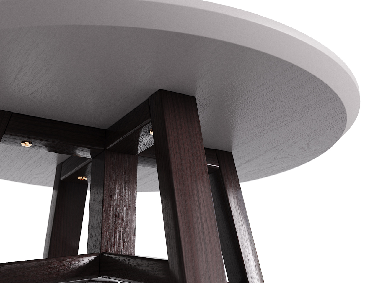 Приставной столик круглый дуб венге, платиновый 55 см Mack THE IDEA  210068 Коричневый  - Вид №1