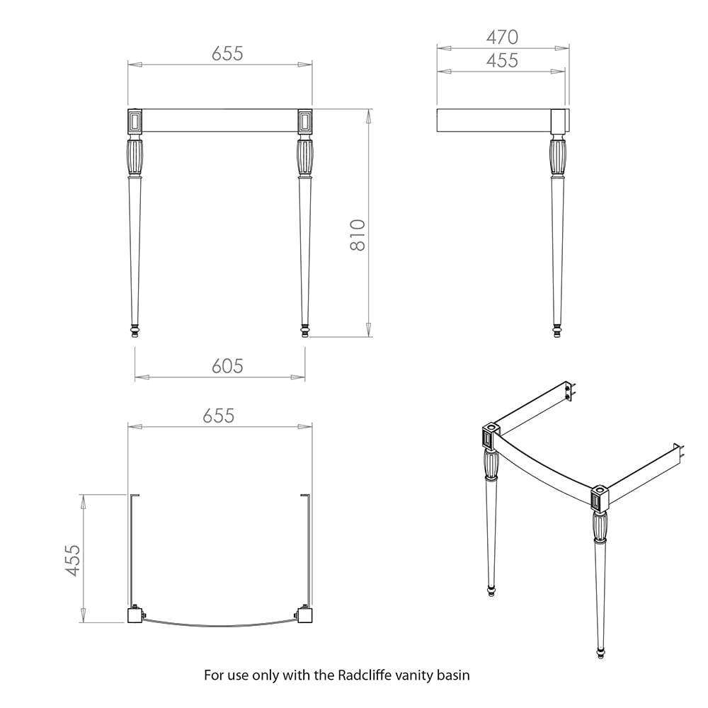 IMSR68 Подставка для умывальника Troon Radcliffe Radcliffe Imperial  - Вид №2