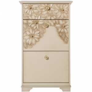11621 Комод Терра-3 (с 3-мя ящиками) Айвори Мраморное золото BOGACHO