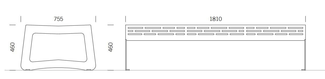 Скамья из нержавеющей стали без спинки BENKERT BANKE Chalidor ARCH-00116772 - Вид №4