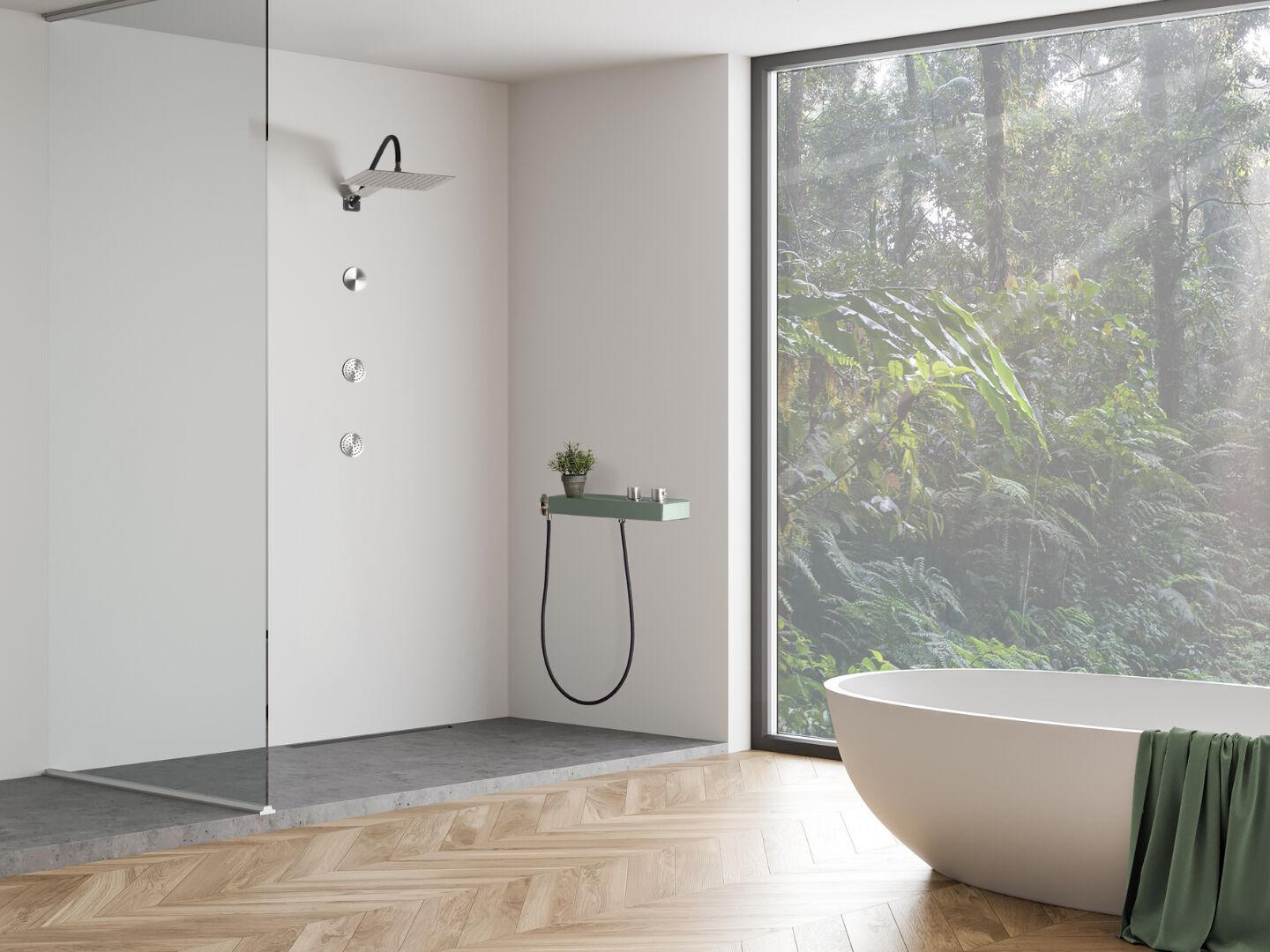 Настенная душевая панель из нержавеющей стали с ручным душем и душем Cropelli Alyssia ARCH-00105105 - Вид №33