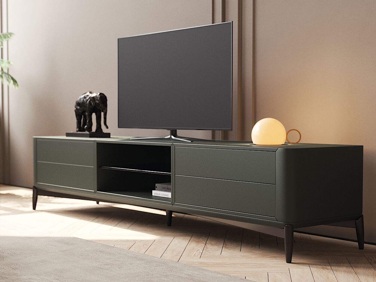 Низкий деревянный шкаф для телевизора с ящиками PRADDY Natur ARCH-00073772 - Вид №4