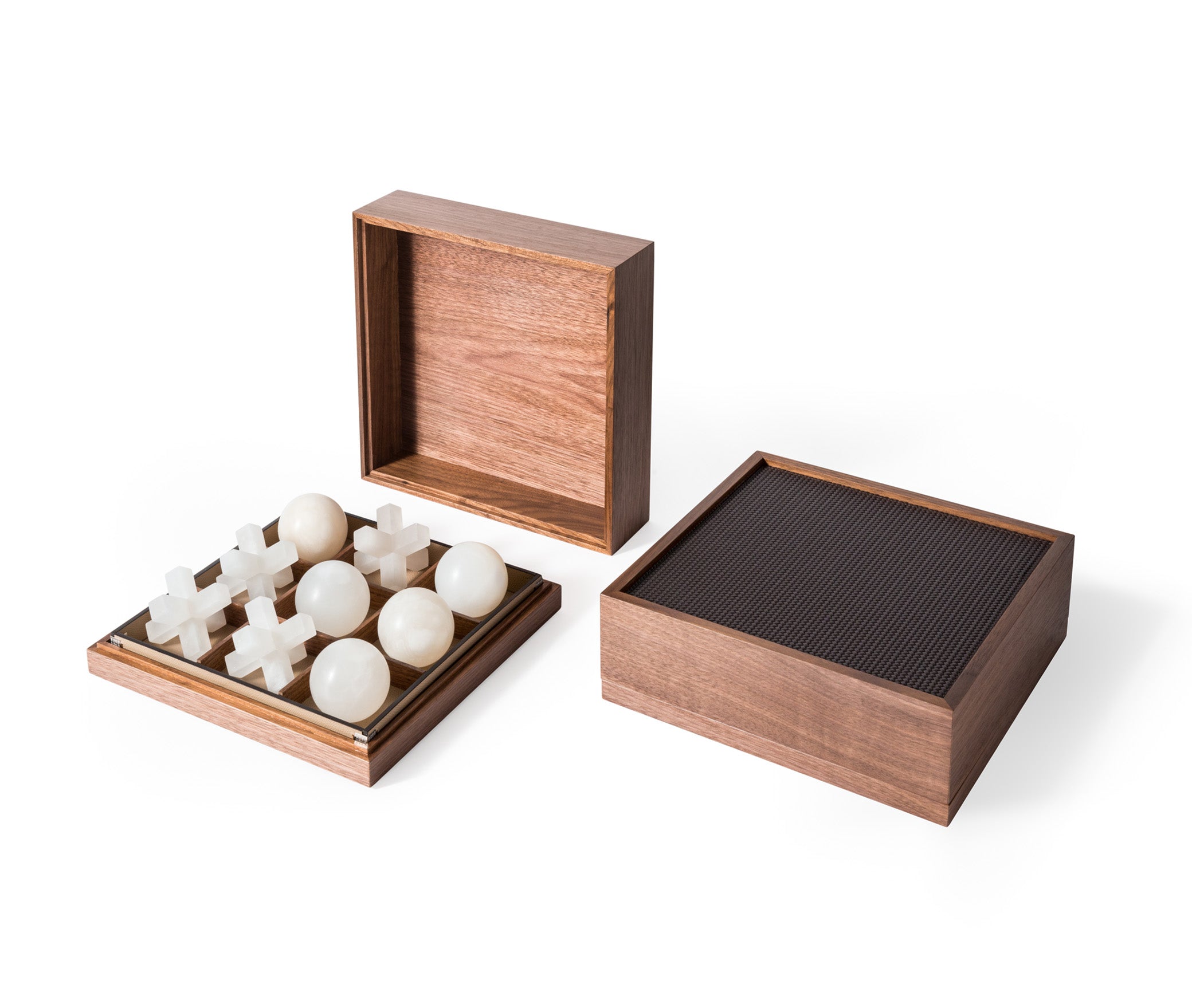 Крестики-нолики - 27,5X27,5XH9,5 см / зернистая кожа_кофе Pinetti 00.1211.029.015 - Вид №1