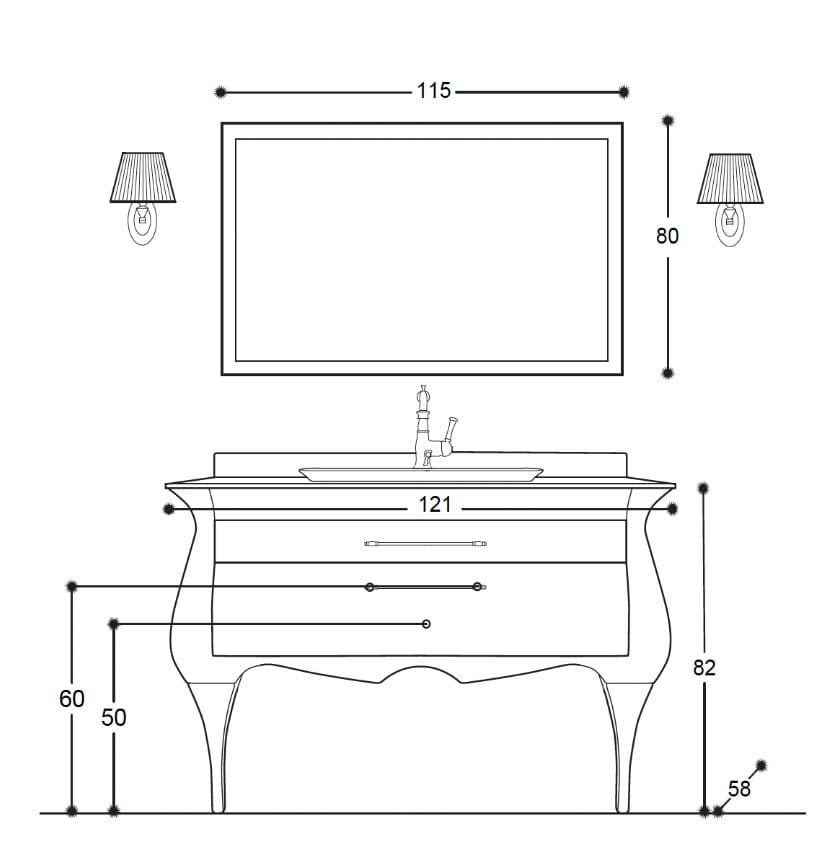 Напольный умывальник с ящиками Gaia Mobili Classic ARCH-00063192 - Вид №1