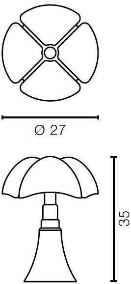 Martinelli Luce Настольная лампа из стали с абажуром из метакрилата Pipistrello 620/j - Вид №15