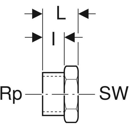 GEBERIT 613.481.00.1 Заглушка Geberit с внутренней резьбой  - Вид №2