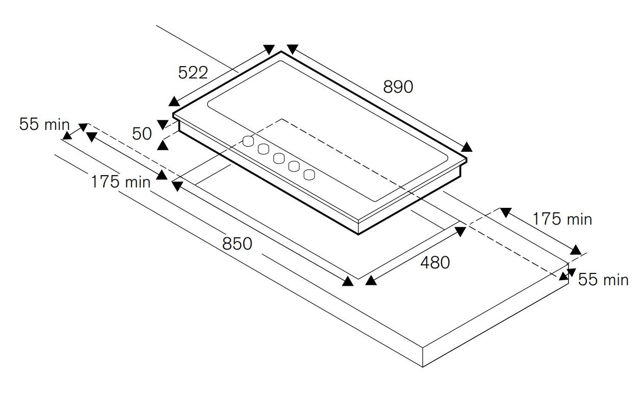 Стальная встраиваемая газовая плита Bertazzoni ARCH-00107902 - Вид №3