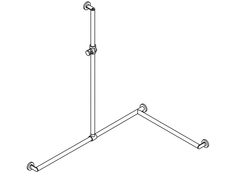 900.35.30240 Поручень для душа с выдвижным держателем для душа HEWI Greifen  - Вид №2