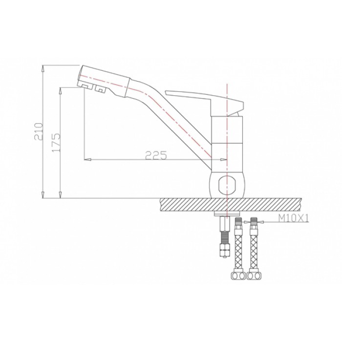 Zorg ZR 400 KF-47 Br Смеситель для кухни Zorg 210х225  - Вид №2