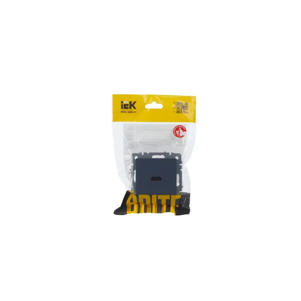Розетка HDMI встраиваемая IEK Brite без заземления цвет маренго STLM-2016272 - Вид №3