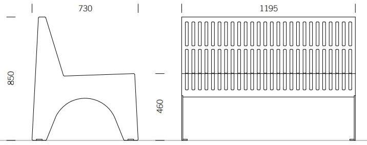 BENKERT BANKE Скамья из нержавеющей стали со спинкой Chalidor sun-id-1384770 - Вид №2